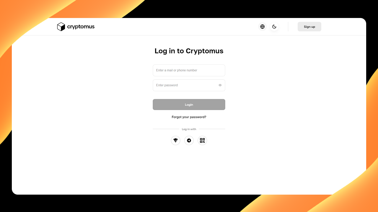 Cryptomus-қа тіркелу