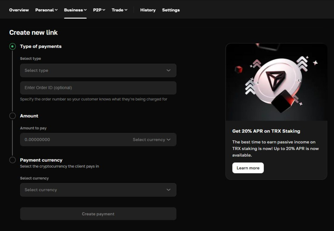 start to create invoice