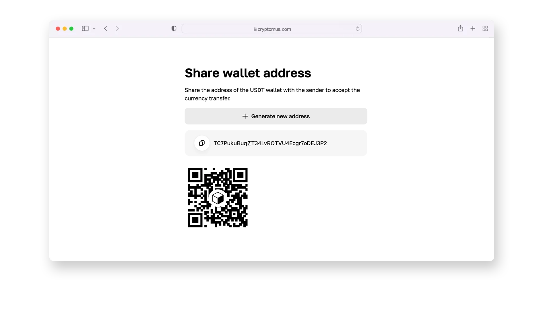 
screen wallet address 2
