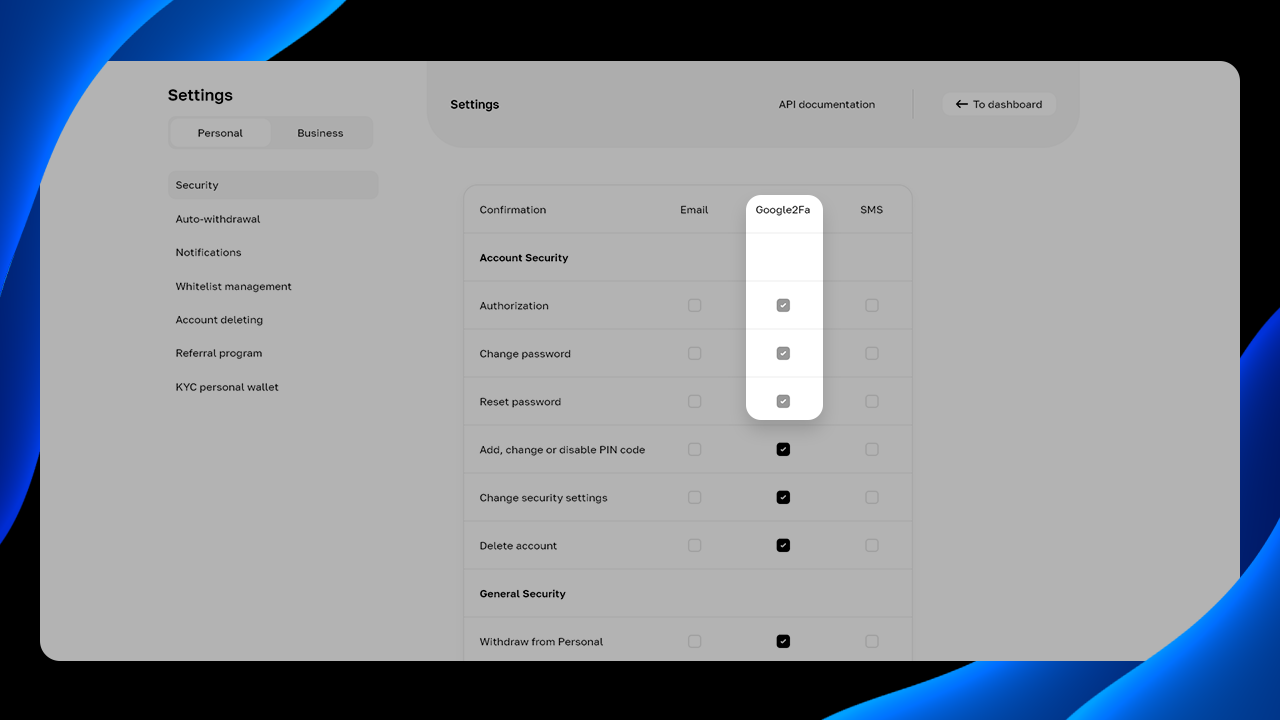 Enabling 2FA Authentication