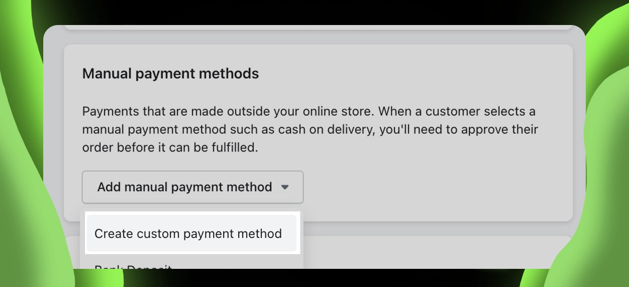 Benutzerdefinierte Zahlungsmethode erstellen