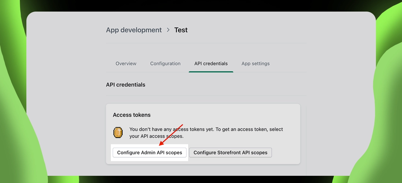 Admin-API-Bereiche konfigurieren